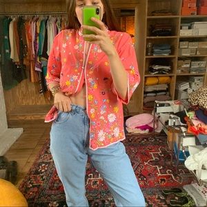 Vintage 1970s daisy flower child button up.